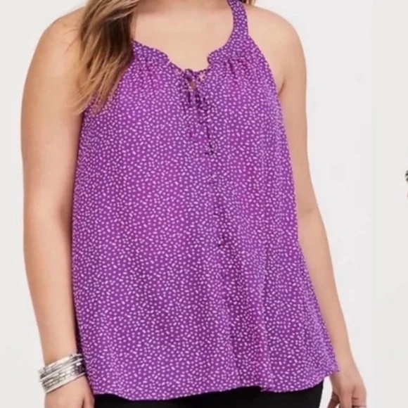 Torrid Polka Dot Chiffon Georgette Tank Size 0X - Picture 1 of 5